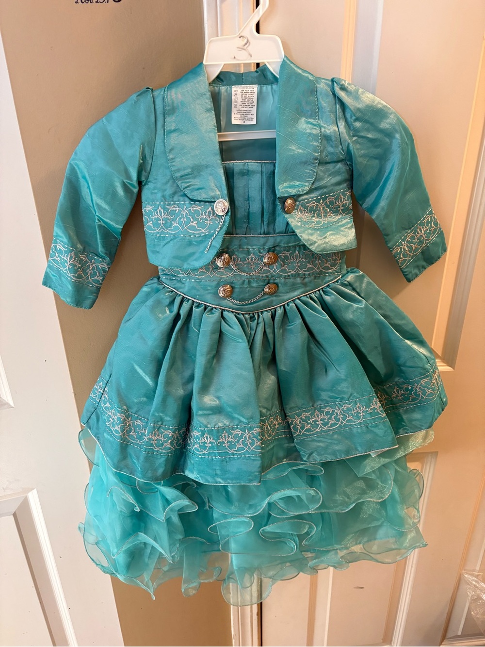 Girls Teal Charro dress